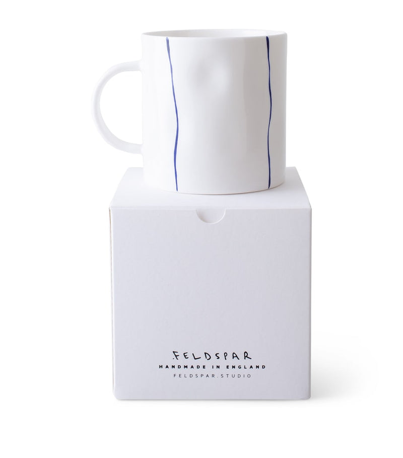 Feldspar fine bone china stripe tea mug - British product