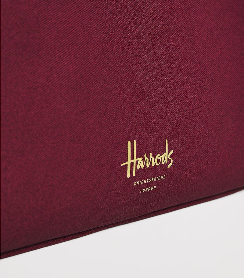 Harrods medium cotton logo cosmetics bag, imported from the UK