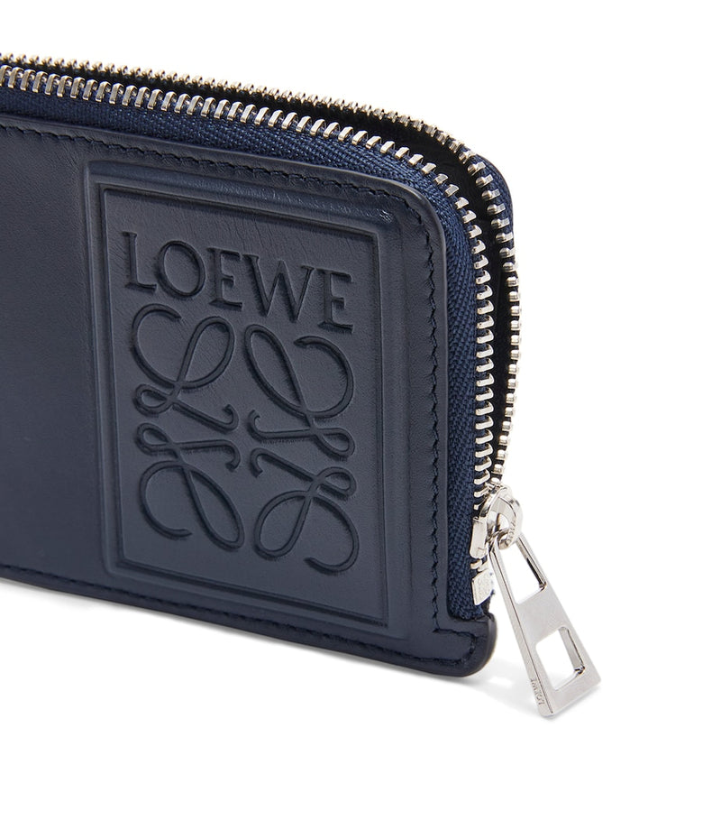 LOEWE debossed logo card holder in satin calfskin, UK version