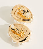 Carolina Herrera faux pearl stud earrings gold-tone, UK version