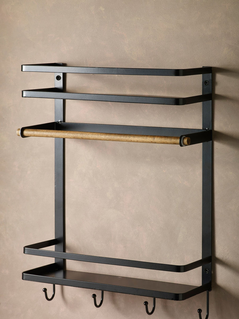 Bronx black wall storage organiser - British product