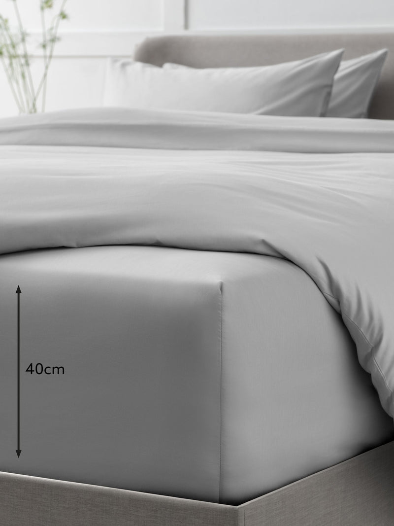Collection Luxe Silver Grey fitted sheet (British brand)