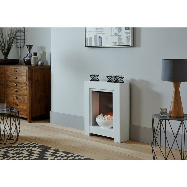 Adam Monet electric fire suite white freestanding (British brand)