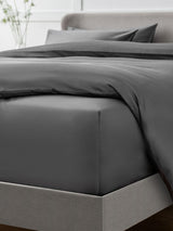 Next Charcoal Grey Collection Luxe 400 Thread Count Egyptian Cotton Extra Deep Fitted Bed Sheet- Buy online at McGrocer