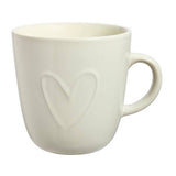 Argos Home stoneware mugs embossed heart cream set of 4 (British brand)