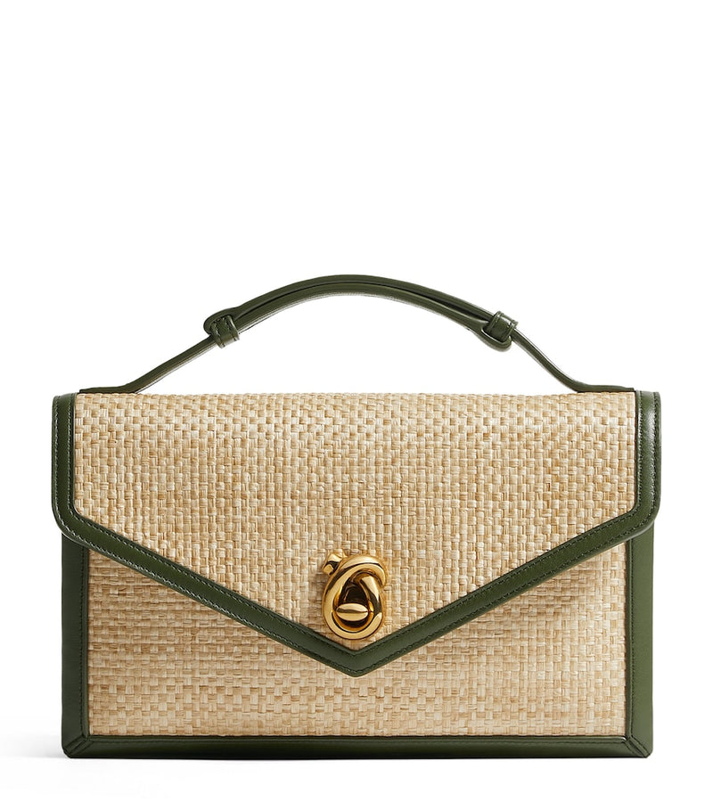 Bottega Veneta Raffia Knot Lock Shoulder Bag, imported from the UK