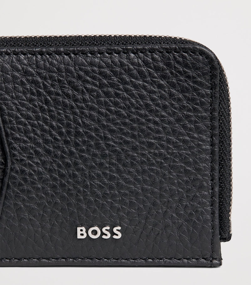BOSS Crosstown grained leather card holder imported from the UK