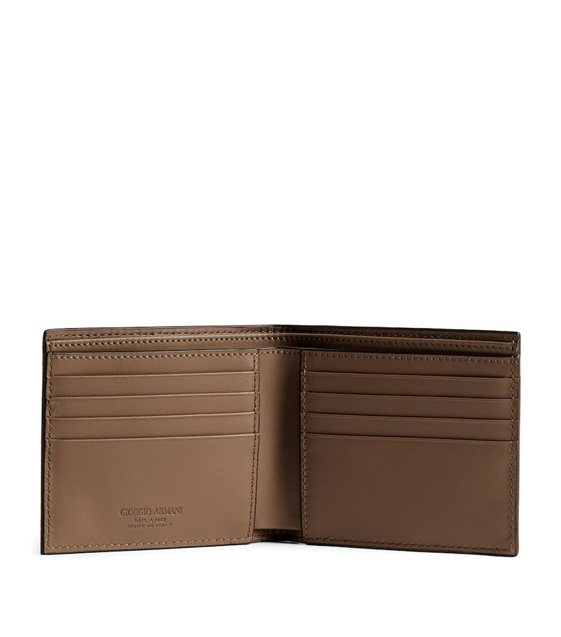 Giorgio Armani leather wave-embossed bifold wallet (British brand)