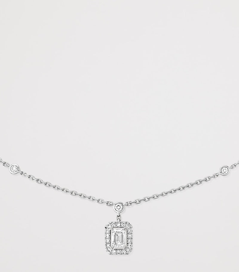 Messika My Twin trilogy white gold diamond necklace 0.76ct, imported from the UK