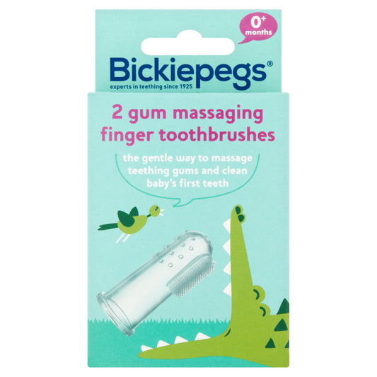 Bickiepegs Finger Toothbrush and Gum Massager Twin Pack 6-18 Months toiletries Sainsburys   