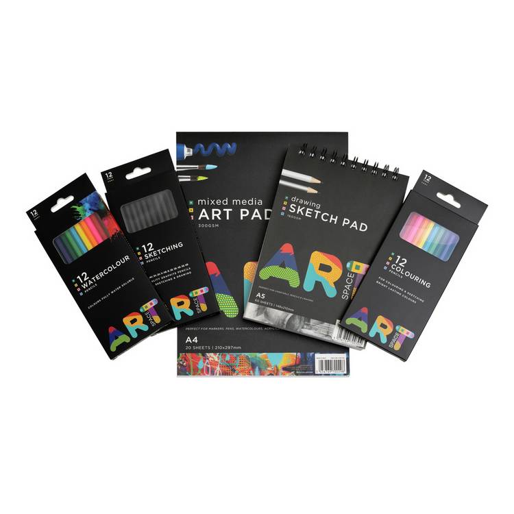 ArtSpace sketching bundle with pencils and pads (British brand)