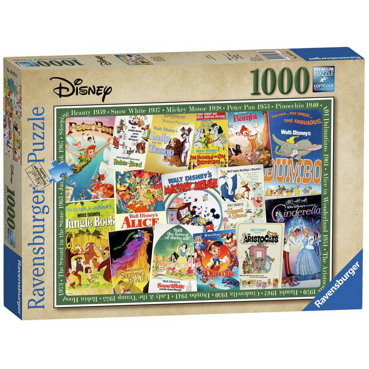 Disney vintage movie posters jigsaw puzzle 1000 pieces (British brand)