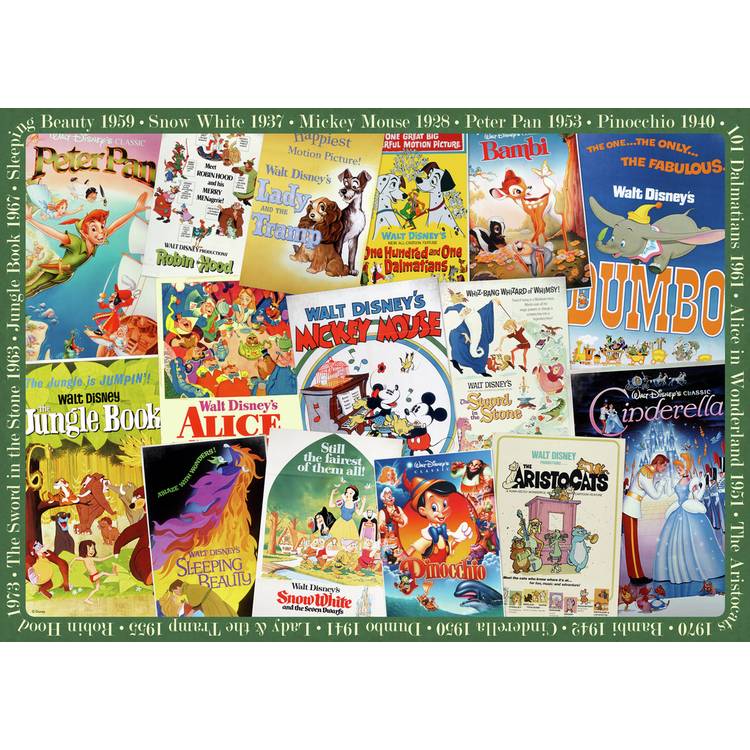 Disney vintage movie posters jigsaw puzzle 1000 pieces (British brand)