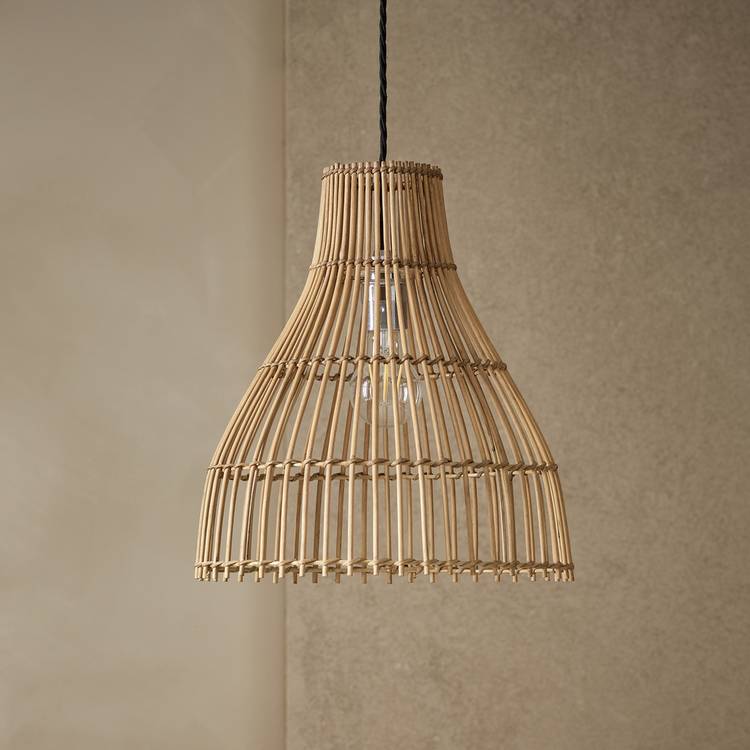 Habitat Camillo natural bamboo midi lampshade 30cm, imported from the UK