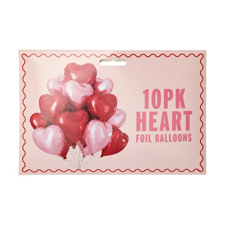 Argos Home heart foil balloons pack of 10 - British product