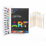ArtSpace acrylic paint set brush and pad bundle, imported from the UK