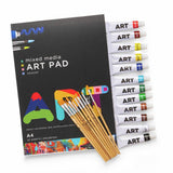 ArtSpace acrylic paint set brush and pad bundle, imported from the UK
