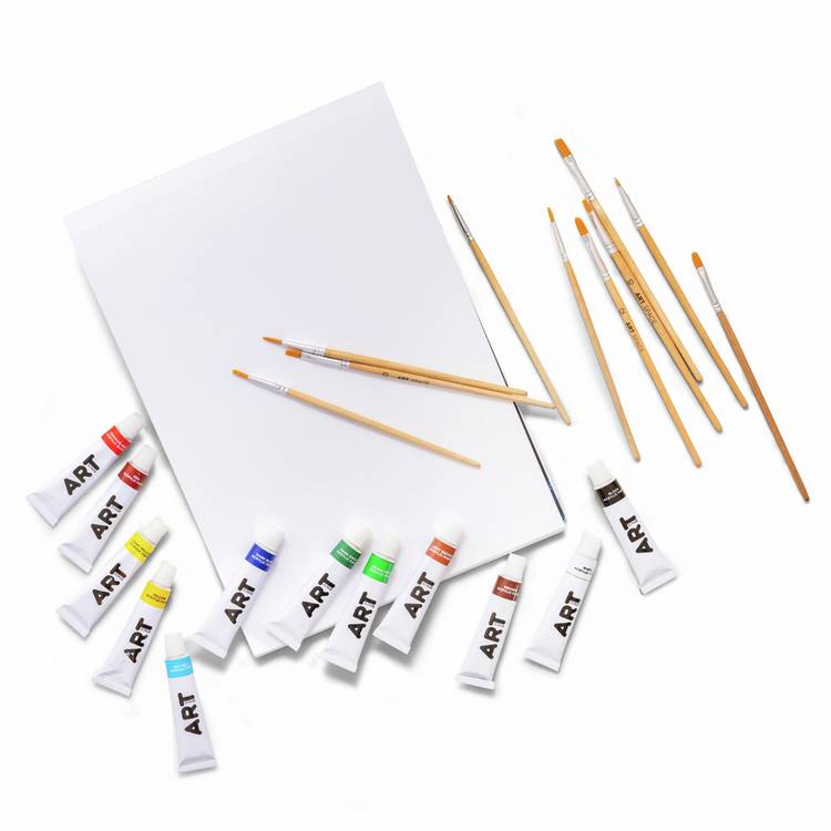 ArtSpace acrylic paint set brush and pad bundle, imported from the UK