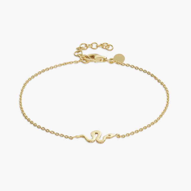 Revere 9ct gold plated silver snake bracelet 20cm (British brand)