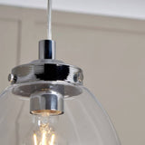 Spa Bryn glass tulip pendant light chrome clear, UK version