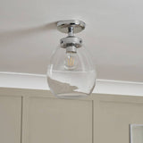 Spa Bryn glass tulip pendant light chrome clear, UK version
