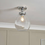 Spa Bryn glass tulip pendant light chrome clear, UK version