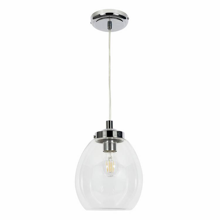 Spa Bryn glass tulip pendant light chrome clear, UK version