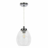 Spa Bryn glass tulip pendant light chrome clear, UK version