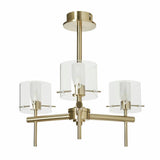 Forum Spa Gene 3-light satin brass ceiling light 42.5cm, UK version