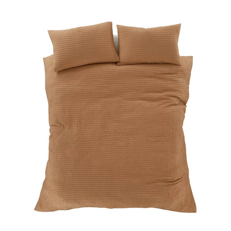 Pineapple Elephant waffle bedding set caramel single, UK version