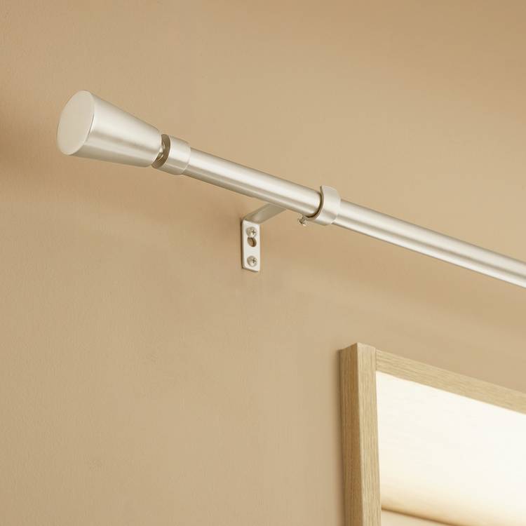 Argos Home matte nickel extendable curtain pole 165-300cm (British brand)