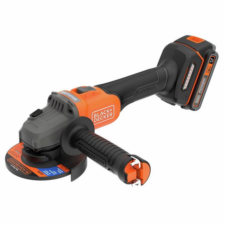 Black+Decker brushless angle grinder kit with case - British product