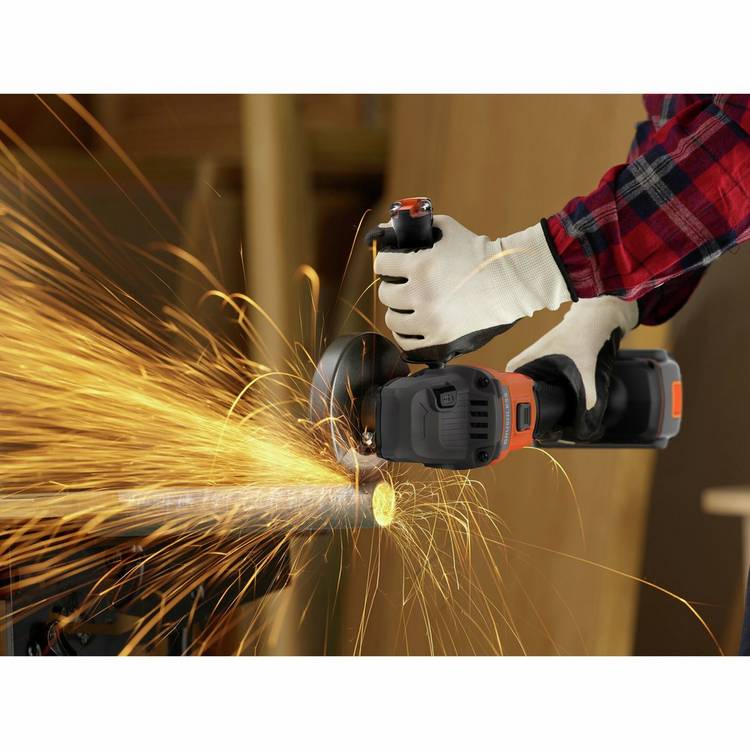 Black+Decker brushless angle grinder kit with case - British product