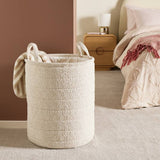 Argos Argos Home Boucle Laundry Basket with Handles - Cream - 80L- Buy online at McGrocer