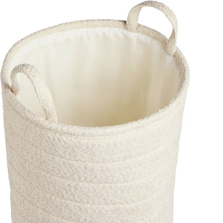 Argos Home boucle laundry basket 80L cream, imported from the UK