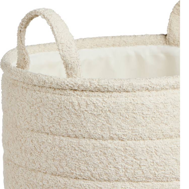 Argos Home boucle laundry basket 80L cream, imported from the UK