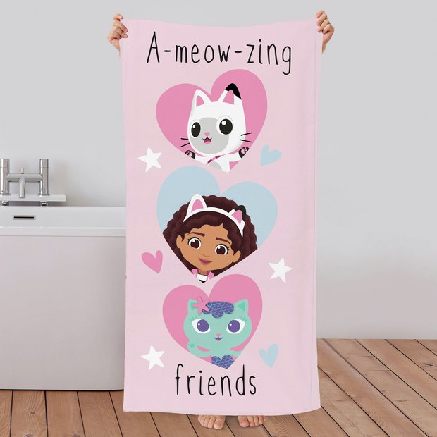 Gabby's Dollhouse beach towel pink 140x70cm, imported from the UK