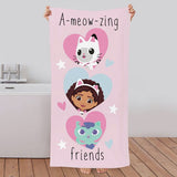 Gabby's Dollhouse beach towel pink 140x70cm, imported from the UK