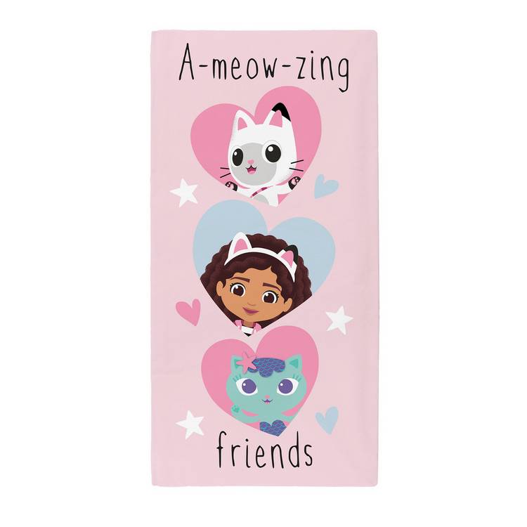 Gabby's Dollhouse beach towel pink 140x70cm, imported from the UK