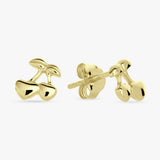 Revere gold-plated sterling silver cherry earrings (British brand)