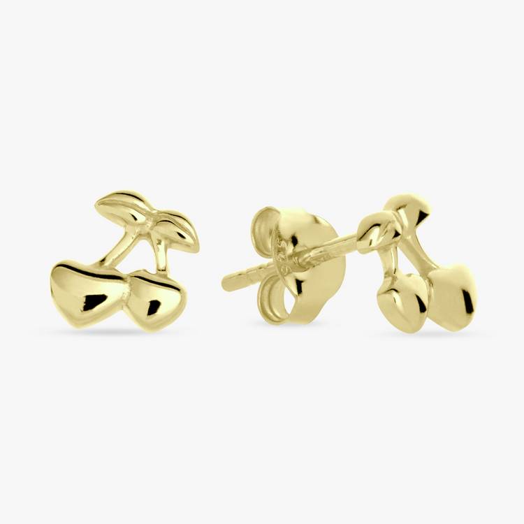 Revere gold-plated sterling silver cherry earrings (British brand)