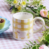 Argos Argos Home Yellow Gingham Check Sheep Mug Ceramic Mug 300ml- Buy online at McGrocer