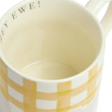 Argos Home yellow gingham sheep mug 300ml (British brand)