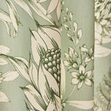 Habitat botanical print pencil pleat curtains sage 117x137cm, UK version