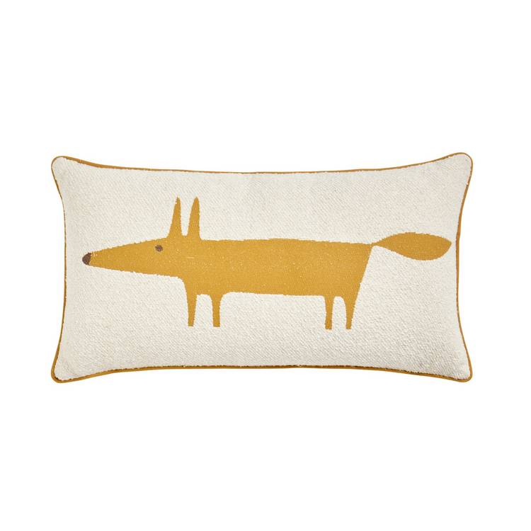 Habitat x Scion Mr Fox boucle cushion cream 30x60cm - British product