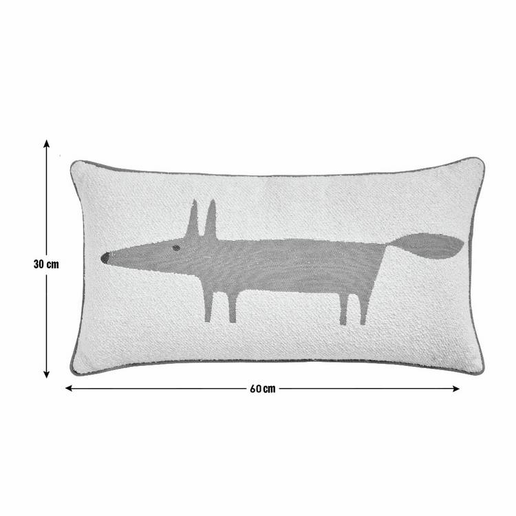 Habitat x Scion Mr Fox boucle cushion cream 30x60cm - British product