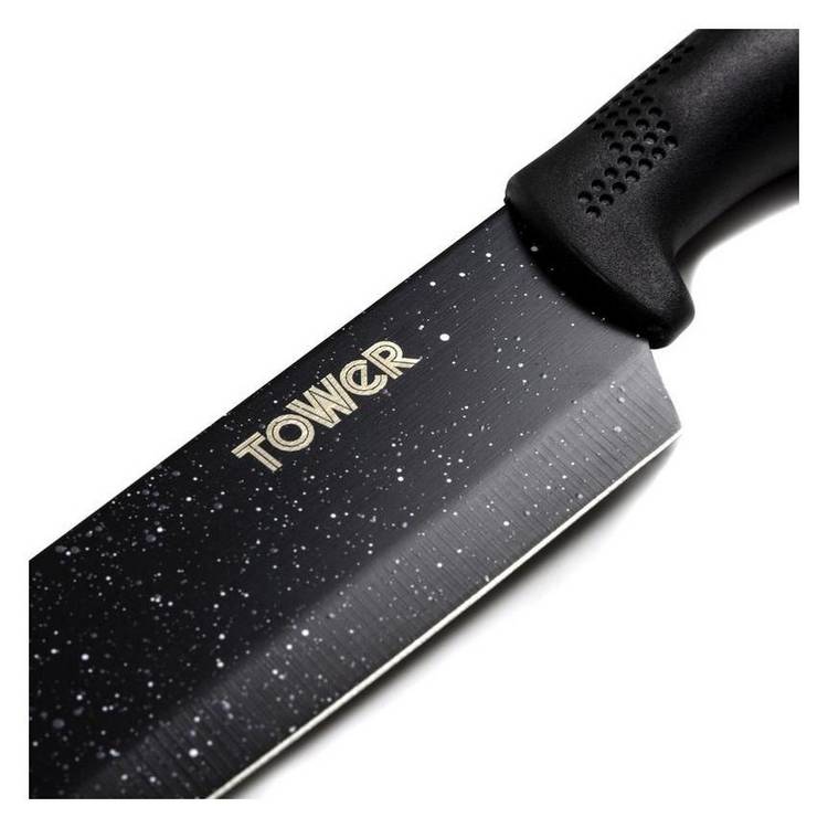 Tower 5 piece knife block rose gold black (British brand)