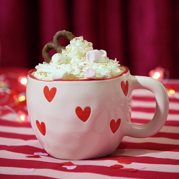 Argos Home stoneware heart thrown mug 300ml - British product