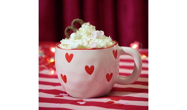 Argos Home stoneware heart thrown mug 300ml - British product