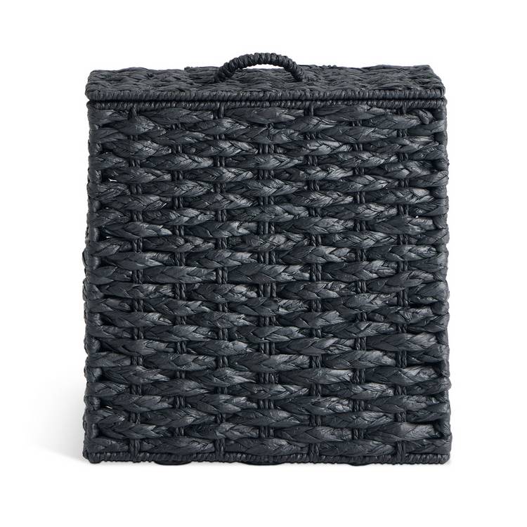 Argos Home woven toilet roll holder storage unit black, imported from the UK